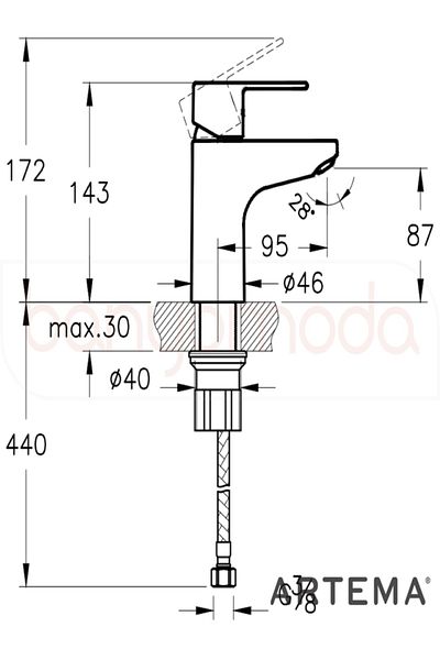 Artema Win S Sink Faucet A41177 Chrome
