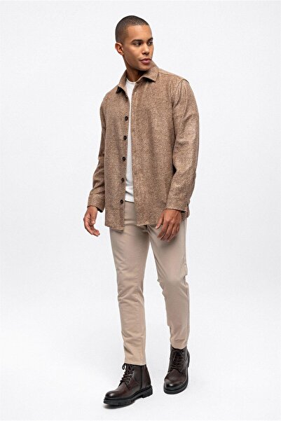 Back And Bond Haki Oversize Fit Oduncu Gömlek