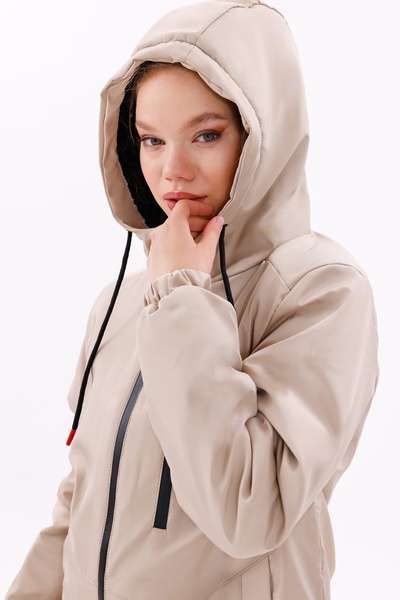 freemen Dámský zimní kabát a kabát a parka s kapucí z kamenné kožešiny