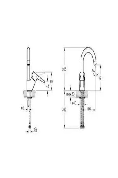 Artema Chrome A42442 - Solid S Sink Faucet with Swivel Spout