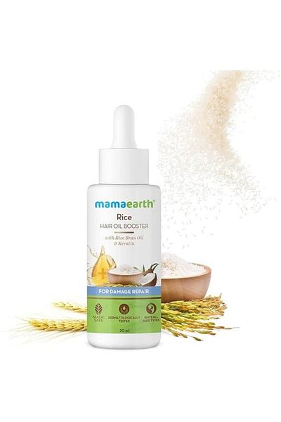 Mamaearth زيت شعر نخالة الأرز وجوز الهند 150 مل لبشرة صافية وخالية من حب الشباب لتغذية عميقة ونمو الشعر