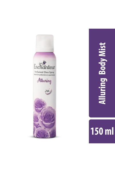 ENCHANTEUR Alluring Perfumed Deodorant 150ml – Long-Lasting Floral Body Spray
