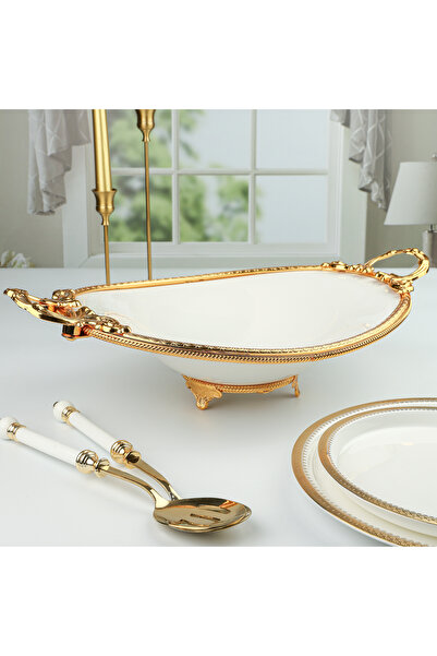 ROY KING ELEGANCE OVAL SUNUM TABAK GOLD 44 CM