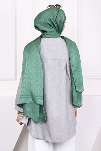 İmajButik Gray Pearl Pendant Linen Shirt