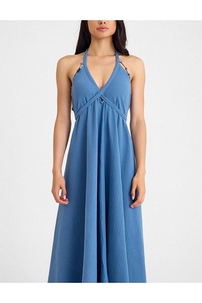 İLVİ Steno Blue Women's Dress