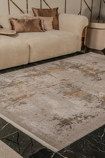 KREASYON HALI Zett ZE006 Gri Uzun Ömürlü Yumuşak Dokulu Salon Mutfak Koridor Oturma Odası Yolluk Halı