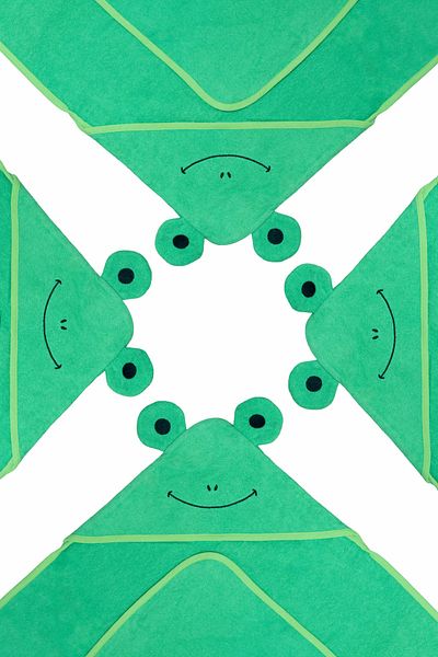 Miespiga 100% Cotton Frog Swaddle Towel Green (75X75 cm)