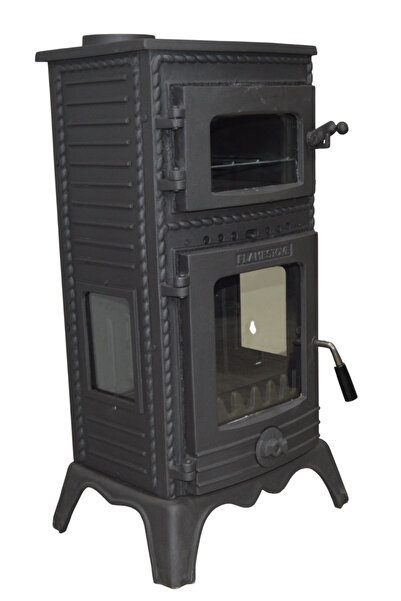 flamestove Lüx 3 Camlı Kuzineli Döküm Soba