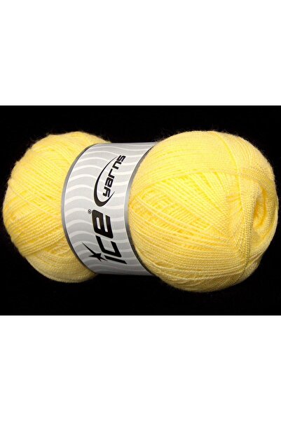 Ice yarns 4 × 80 جرام. تخفيضات على خيوط الأكريليك الصفراء العادية، مناسبة للش...