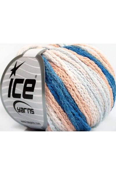 Ice yarns 8x50 جرام. خيوط أكريليك موناكو باللون الأبيض والأزرق الفاتح والسموك...