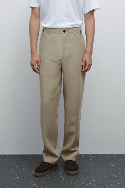 Massimo Dutti Total look %100 keten pantolon