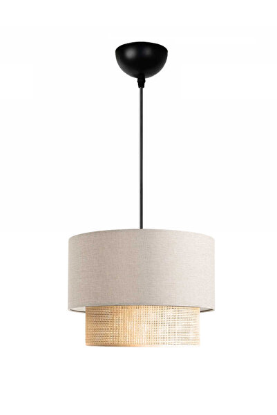 HOMİNG Orijinal Iç Kumaşlı Krem Kırçıllı Başlıklı Sarkıt Avize Ayd-3628