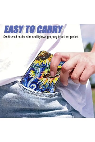 ORGANICYOU Shenzhen Aluminum Alloy Card Holder Wallet, Simple Style, Color Block Design
