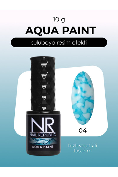Nail Republic Kalıcı Oje AQUA PAINT 04 Mavi – Sanatsal Tırnak Tasarımı Için S...
