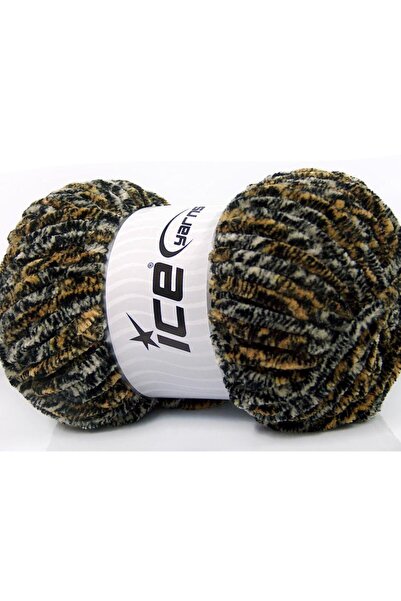 Ice yarns (4 قطع 100 جرام) شينيل سفاري مايكرو فايبر 4 عبوات باللون الأسود،