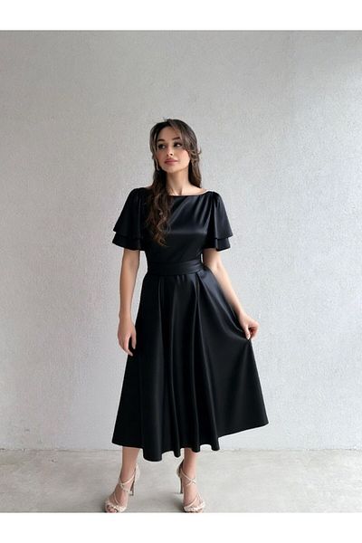 ESSEDRESS Rochie de seara din satin Lisa pentru dama 583219   Negru