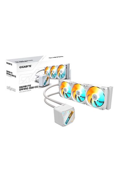 Gigabyte مبرد سائل أبيض متوافق مع Intel-amd Gaming 360 Ice Argb 360mm