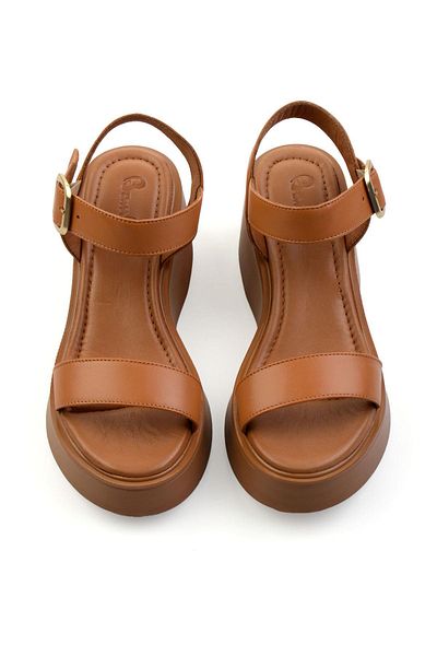 Bambi Taba Leather Women's Sandals K05359032203