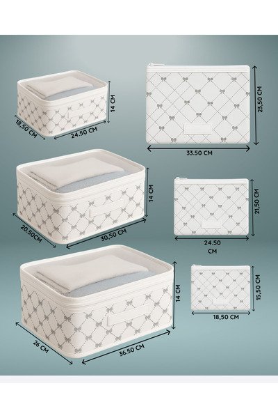 Textia Home 6’lı Valiz Içi Düzenleyici Set Seyehat Hurcu-Fiyonk