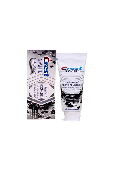 CREST معجون أسنان وايتلوك ميكروبوليشرز ثري دي وايت بالفحم مع النعناع المنعش 88 مل، نعناع، ابتسامة أكثر انتعاشًا