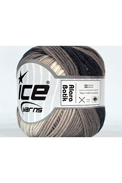 Ice yarns 8x50 جرام. خيوط صيفية من القطن، أكريليك أسود، كريمي، قطن من ماركة أ...