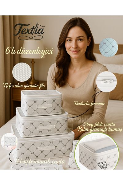 Textia Home Set de 6 organizatoare pentru valiză Husă de călătorie