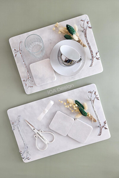 ioadesign Set de promisiune / logodnă nr. 15 - Tavă de logodnă Accesorii pentru tavă de cafea pentru mire - Mâner din argint acacia