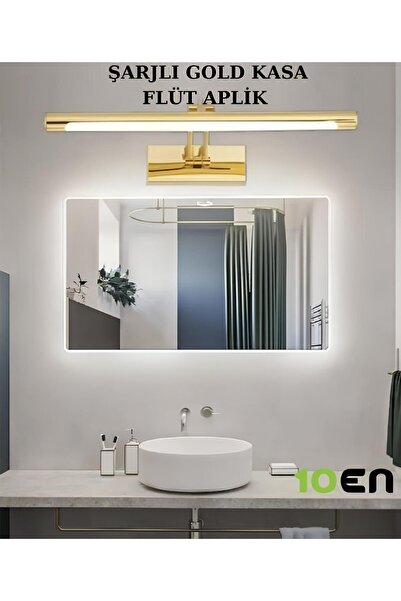 10EN Flüt Şarjlı Gold Kasa Koridor Led Tablo Kuğu Duvar Aplik Şarjlı Günışığı