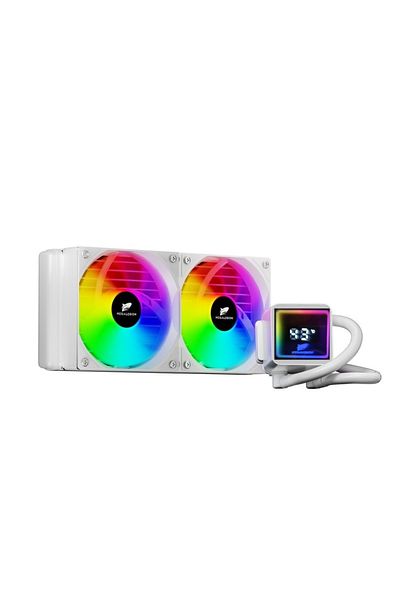 MEGALODON Tr240 Argb Liquid Cooler Processor Cooler Fan with Digital Degree Display (White Color)