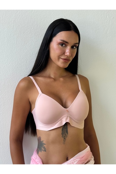 Cansoy Laser Cut Lightly Supported Pink Bra (703)