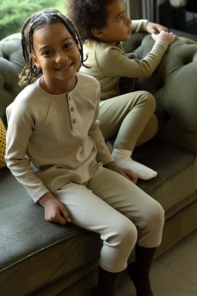 Little Gusto Children's Camisole Sweatshirt Beige Organic Cotton