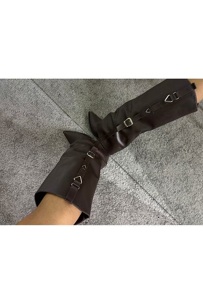 MYVOLANTE Brown Accessory Detailed Leggings Detailed Women's Boots