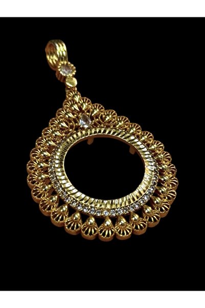 stainless steell Isis Yarım Altın Çerçeveli Kolye Ucu