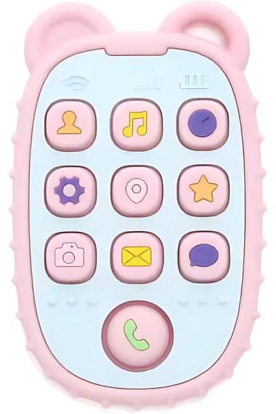 Twisoo Baby Teether Phone Toy – Soft Silicone Mobile Phone Shape Teething Toy for Infants – BPA-