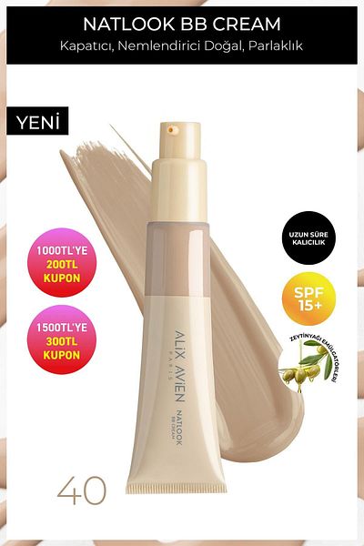 Alix Avien Spf15 Factor Moisturizing Bb Cream for Natural Radiance - Natlook Bb Cream 40 Medium to Dark