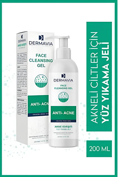 Dermavia Akne Karşıtı Yüz Yıkama Jeli 200 ml - Salisilik Asit & Zinc PCA ile Cilt Temizliği