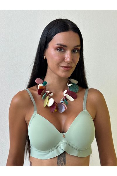 Cansoy Laser Cut Lightly Supported Mint Bra (703)