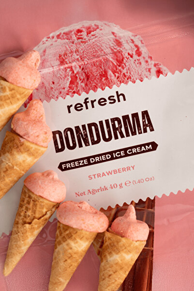 Refresh Chips Freeze Dry Çilekli Dondurma - Dondurularak Kurutulmuş Dondurma - 40GR