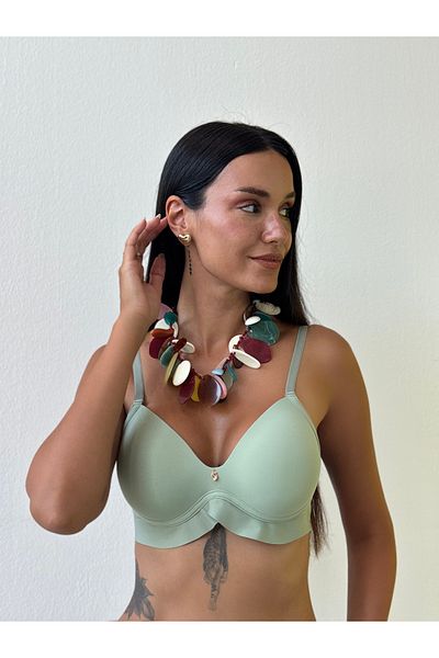 Cansoy Laser Cut Lightly Supported Mint Bra (703)