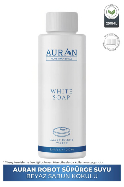AURAN Beyaz Sabun Akıllı Robot Süpürge Suyu,sprey Mop Suyu,robot Süpürge Deterjanı Yüzey Temizleyici 250ml
