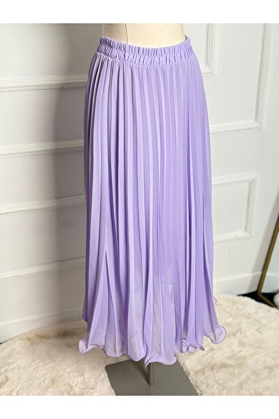 RACE FASHİON Flounced Skirt Elastic Waist Pleated Chiffon Skirt Rc4004