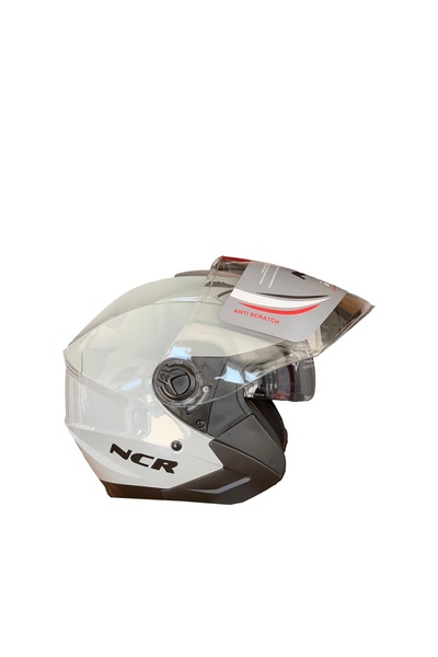 NCR 708E Parlak Açık Gri Yarım Kask