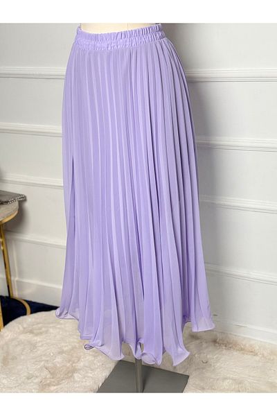 RACE FASHİON Flounced Skirt Elastic Waist Pleated Chiffon Skirt Rc4004
