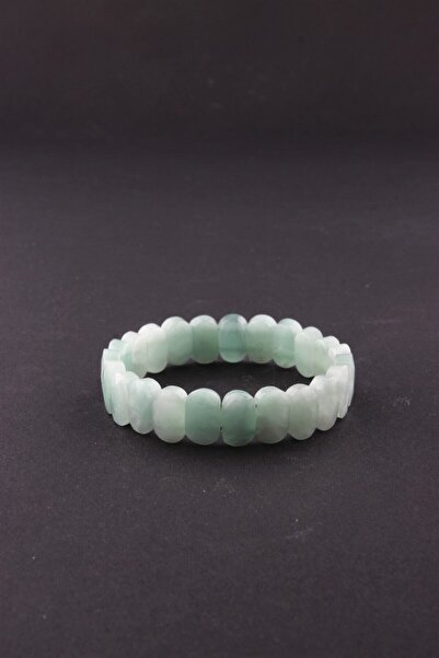 OSMANLI DEĞERLİ TAŞ Sertifikalı Yeşim (HURMA YEŞİMİ) Doğal Taş Roleks Bileklik B796