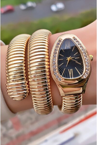 Merand Gold Color Snake Watch, Wrapped Watch, Women's Wristwatch