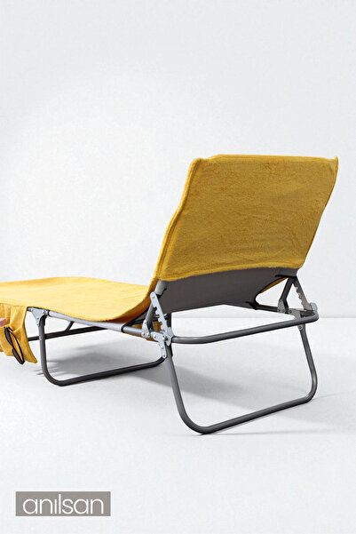 Anılsan 100% Cotton Sunbed Towel Yellow 60X180 cm - Quick Dry Beach and Pool Towel