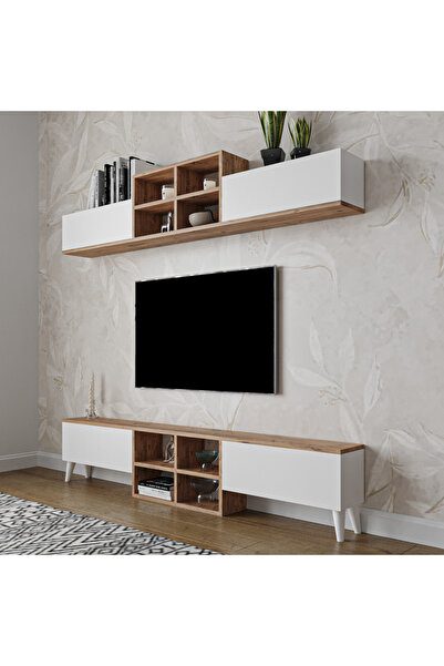 Decomob Elsa Tv Ünitesi, Modern Tv Sehpası , 180 Cm , Kapaklı , Raflı , Atlan...