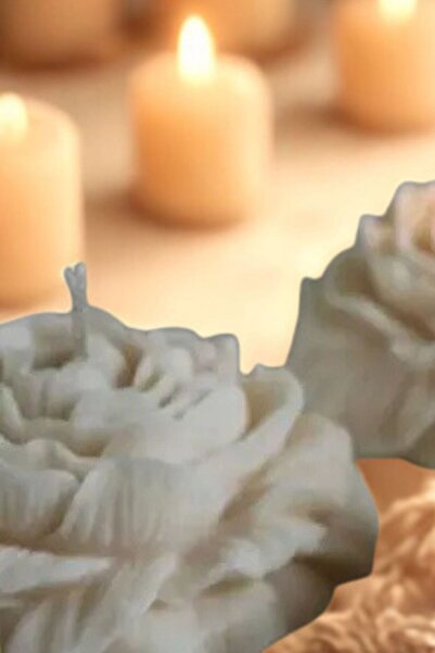 SaraJ 3'lü Vanilyalı Şakayık Kokulu Mum Dekoratif Davet Nikah Söz Nişan Kına