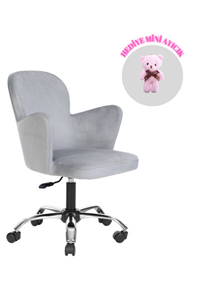 MARKAELZ Krom Metal Ayaklı Ofis Çocuk Odası Çalışma Sandalyesi (AYARLANABİLİR) KELEBEK