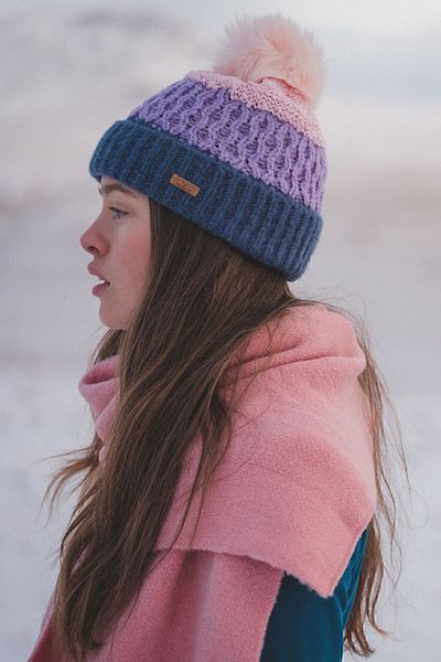Nordbron Women's Pink Basic Scarf Winter Flexible Soft Textured Plain Patterned Colorful Acrylic Raine Corded